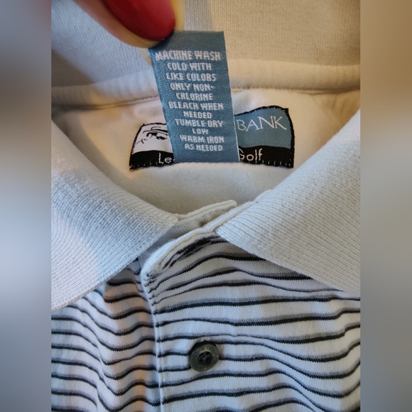 Men's Jos. A. Bank Leadbetter Striped Golf Shirt (Med) π©Άβ³ππ€π©Ά - Picture 8 of 16